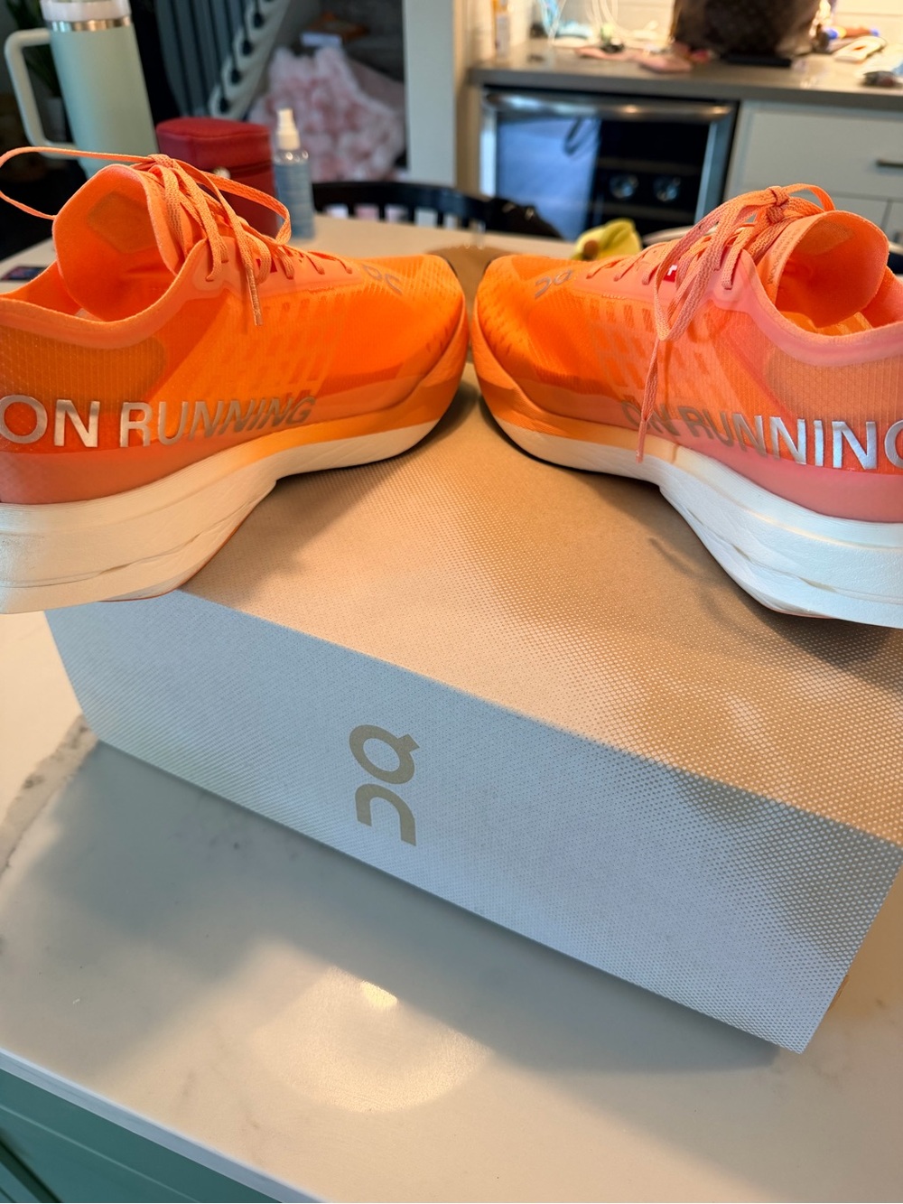 On Running Cloudboom Strike Women's Coral/Silver Road Running Shoe Size 9, - Picture 3 of 7